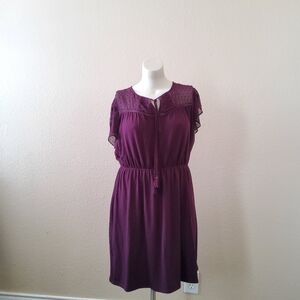 DANIEL RAINN Cap Sleeve Tassel Knit Mini Dress Size XL New